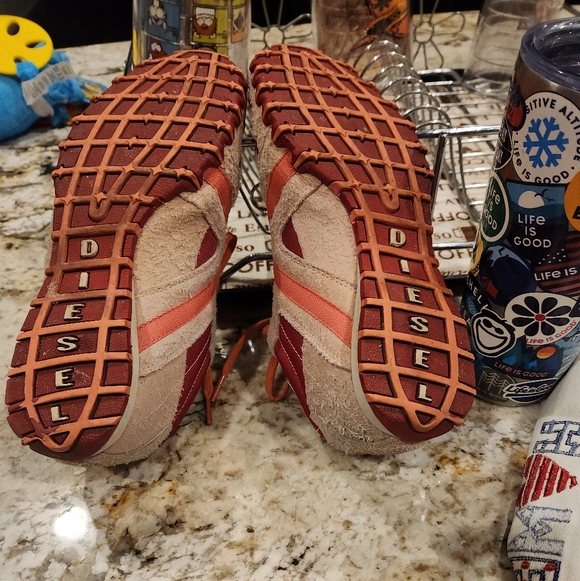 Diesel Cream & Red Casual Sneakers "Cracker" Vintage - Picture 3 of 3